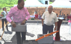 Pose de la première pierre de l'opération "Laurency" à la Chaloupe
