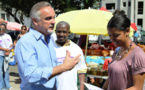 Michel Lagourgue sur le marché du Chaudron