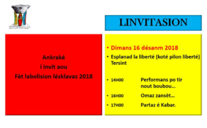 ​Célébration de l’abolition de l’esclavage – 2018