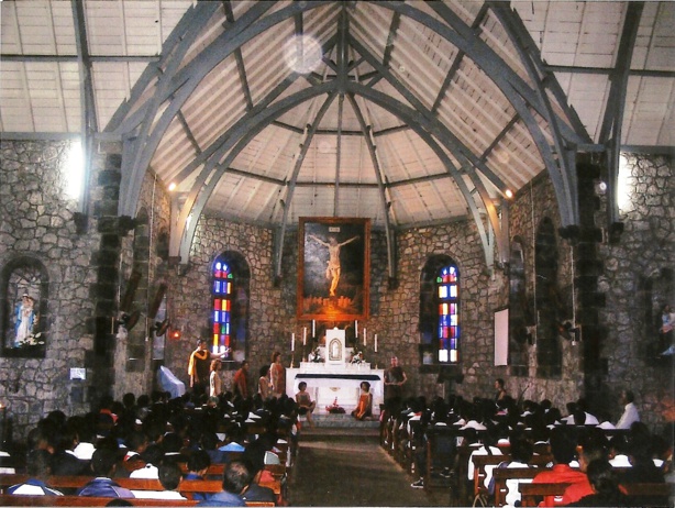 Eglise de Bambou, représentation scolaire